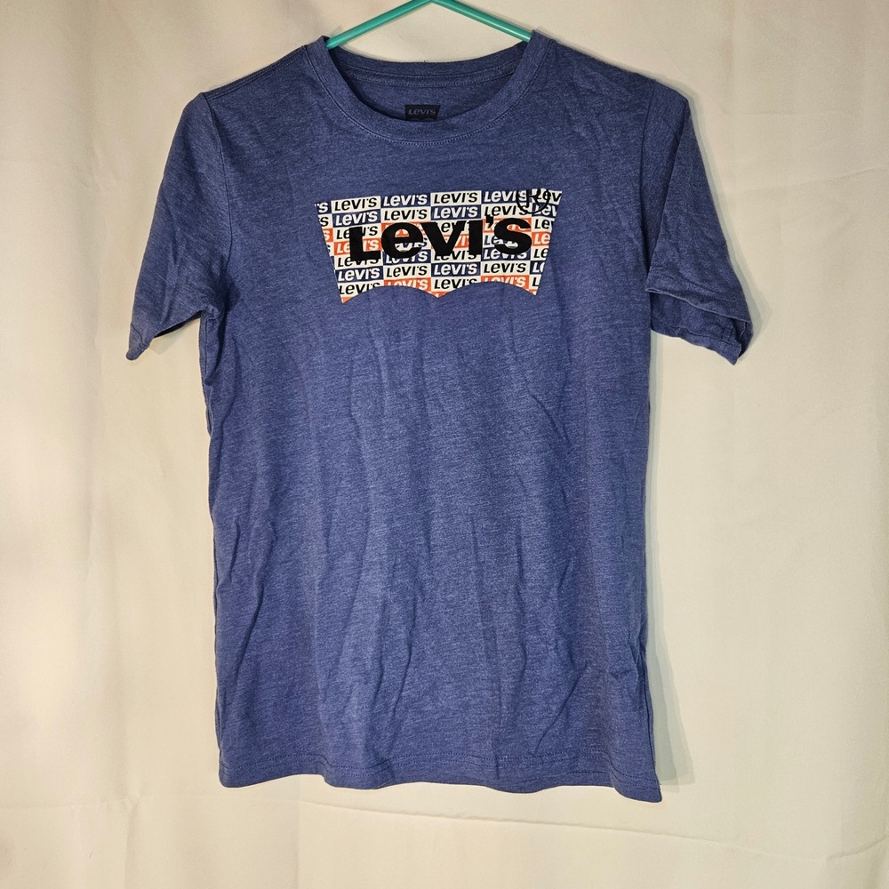 Levi's Graphic Logo T-Shirt‎ Crew Neck Short Sleeve Tee Blue L
